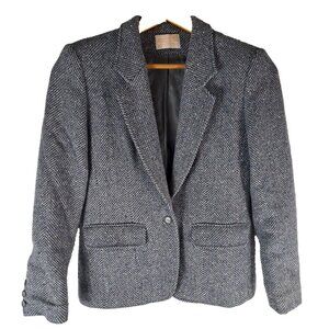 Womens Vintage Pendleton Blazer Gray Wool Speckled Made In USA Pockets Career 6